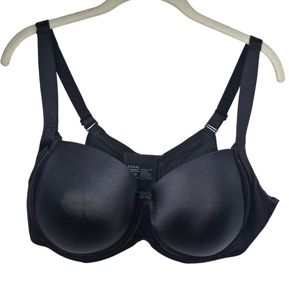 Soma Stunning Support Smooth Full Coverage Black Underwire Bra #072101 Size 42DD - Picture 1 of 7